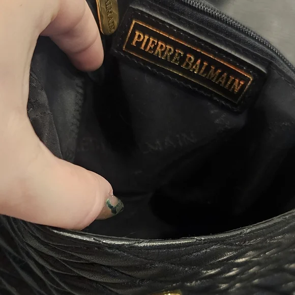 Vintage Pierre Balmaim Black Quilted Leather Chain Bag - Picture 7 of 13